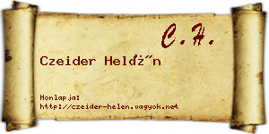 Czeider Helén névjegykártya